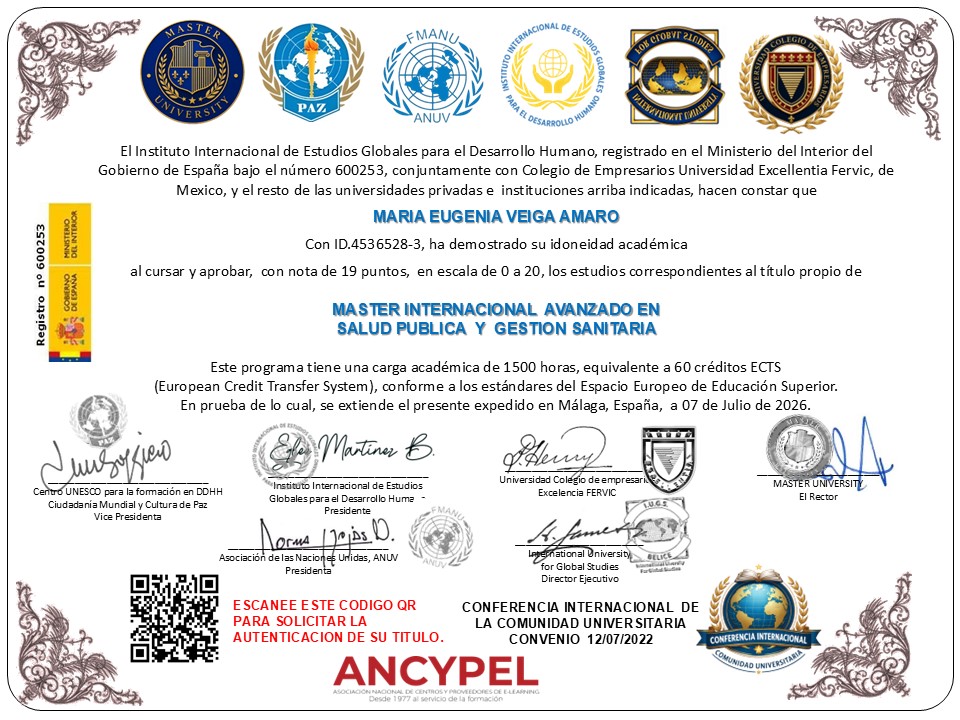 Ejemplo de los diplomas otorgados al finalizar los programas de diplomadosvenezuela.org, enviados por courier al domicilio del estudiante.