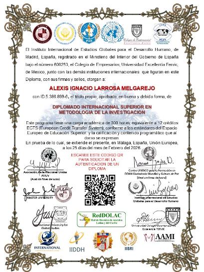 Ejemplo de los diplomas otorgados al finalizar los programas de diplomadosvenezuela.org, enviados por courier al domicilio del estudiante.