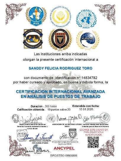 Ejemplo de los diplomas otorgados al finalizar los programas de diplomadosvenezuela.org, enviados por courier al domicilio del estudiante.